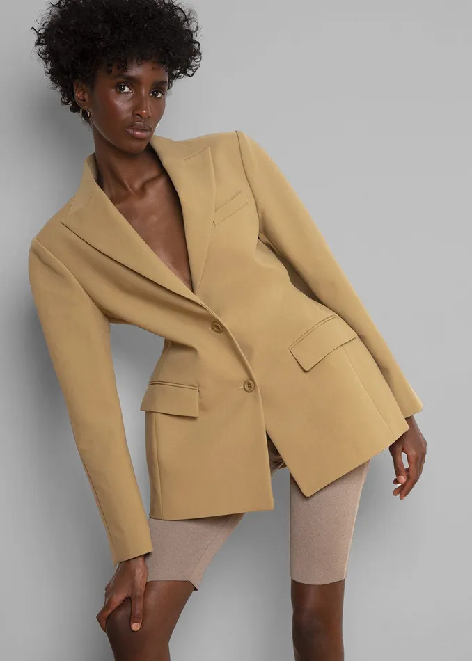 Women Colette Hourglass Blazer 8211 Camel The Frankie Shop Outerwear