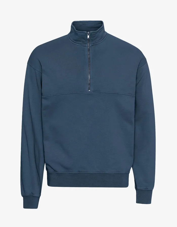 Women Colorfulstandard Organic Quarter Zip 8211 Petrol Blue Quarter Zips