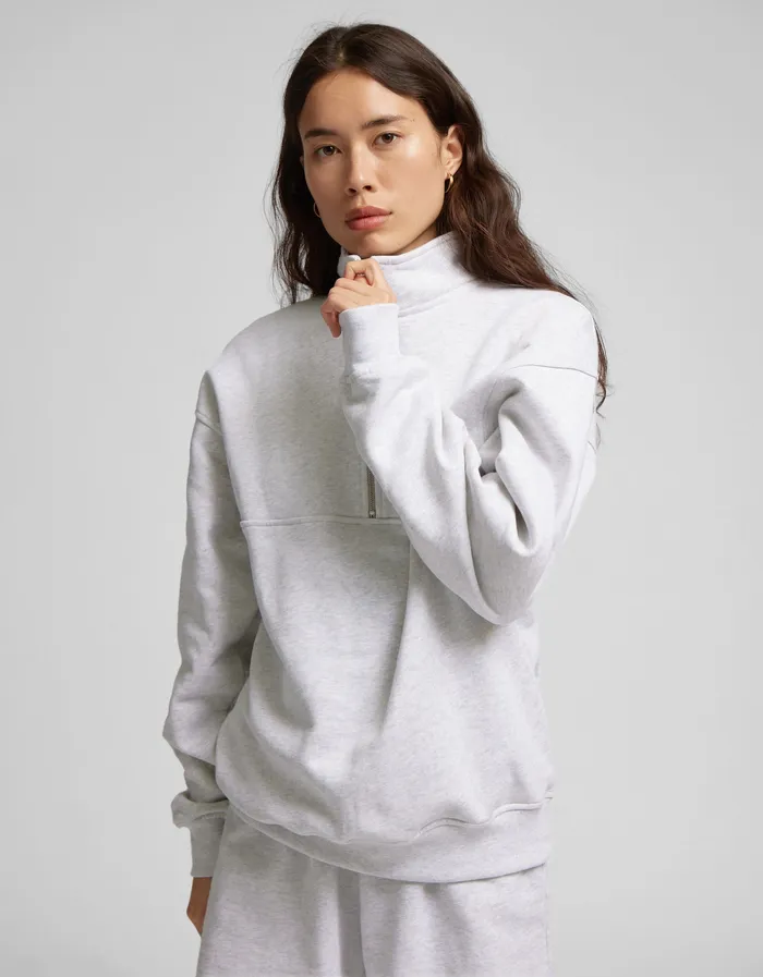 Women Colorfulstandard Organic Quarter Zip 8211 Petrol Blue Quarter Zips