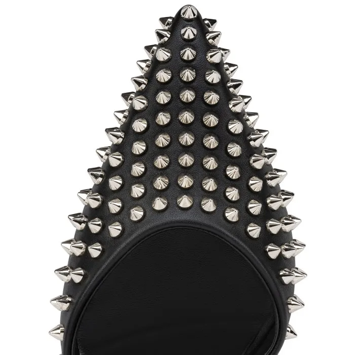 Women Condora Riviera Spikes 100 Mm Pumps 8211 Nappa Leather And Silver Spikes 8211 Black Christian Louboutin Pumps