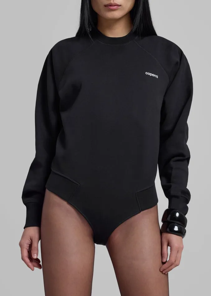 Women Coperni Crewneck Sweatshirt Body 8211 Black The Frankie Shop Tops