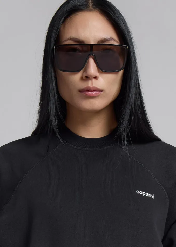 Women Coperni Crewneck Sweatshirt Body 8211 Black The Frankie Shop Tops