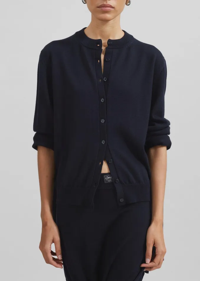Women Coperni Knotted Sleeved Cardigan 8211 Blue The Frankie Shop Knitwear