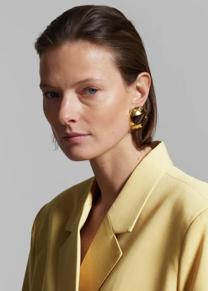 Women Coperni Logo Earrings 8211 Gold The Frankie Shop