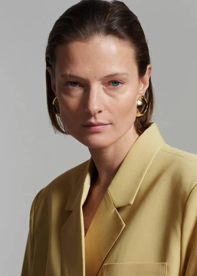 Women Coperni Logo Earrings 8211 Gold The Frankie Shop