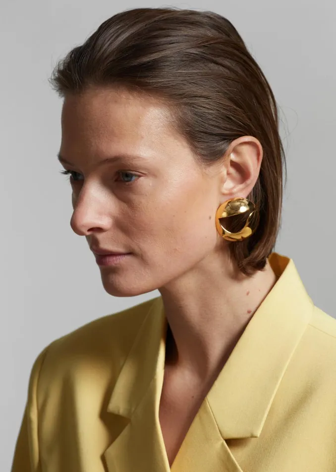 Women Coperni Logo Earrings 8211 Gold The Frankie Shop