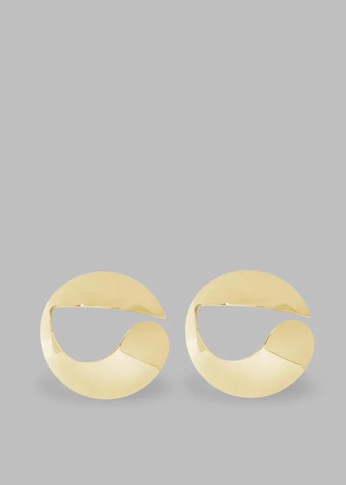 Women Coperni Logo Earrings 8211 Gold The Frankie Shop