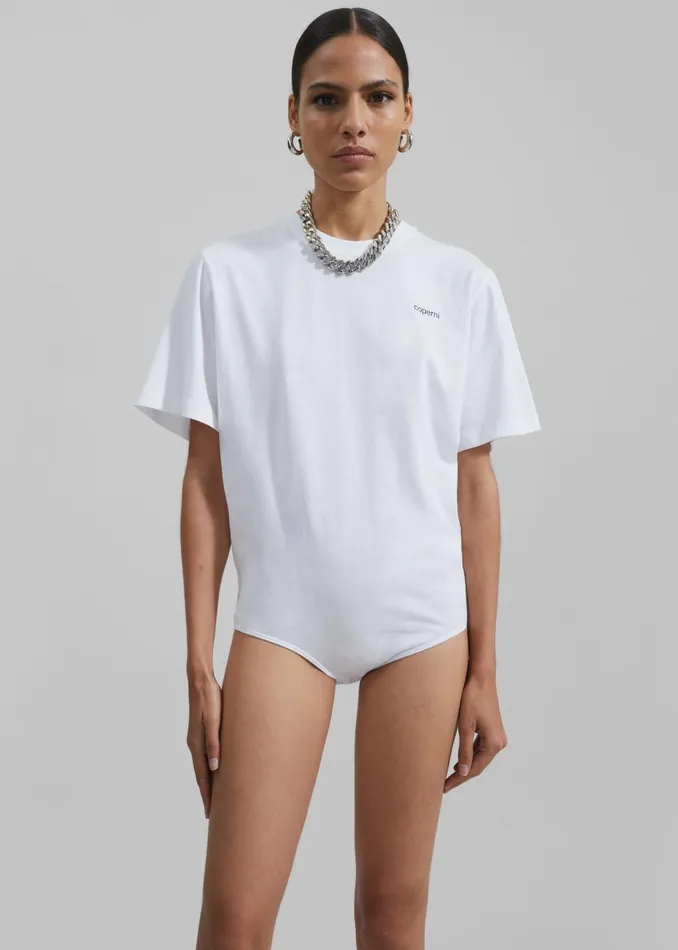 Women Coperni TShirt Bodysuit 8211 White The Frankie Shop Tops