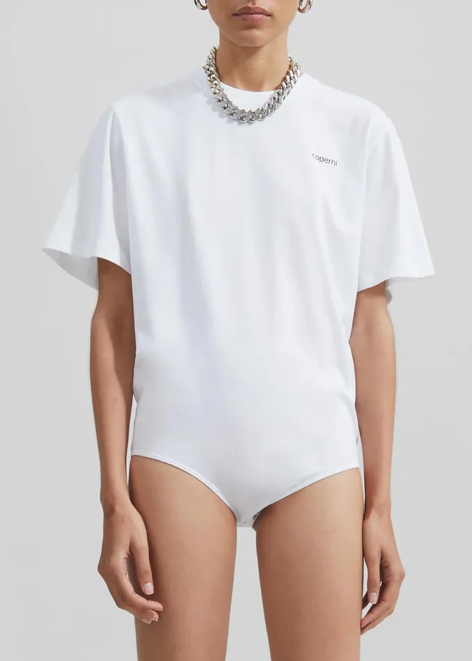 Women Coperni TShirt Bodysuit 8211 White The Frankie Shop Tops