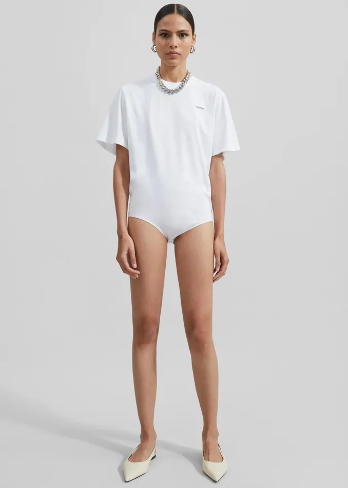 Women Coperni TShirt Bodysuit 8211 White The Frankie Shop Tops