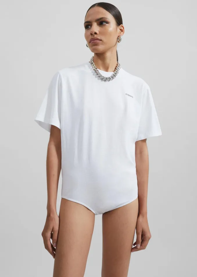 Women Coperni TShirt Bodysuit 8211 White The Frankie Shop Tops