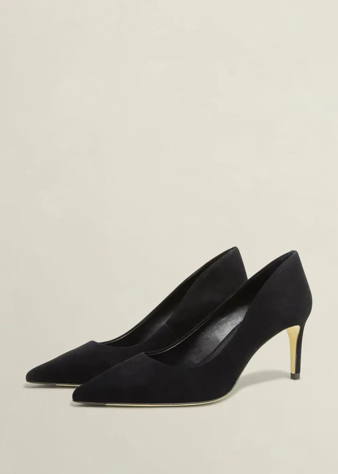 Women Court Shoes Hobbs Leila Suede Court Shoes Black