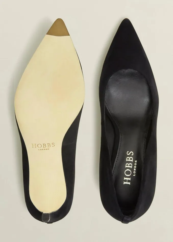 Women Court Shoes Hobbs Leila Suede Court Shoes Black