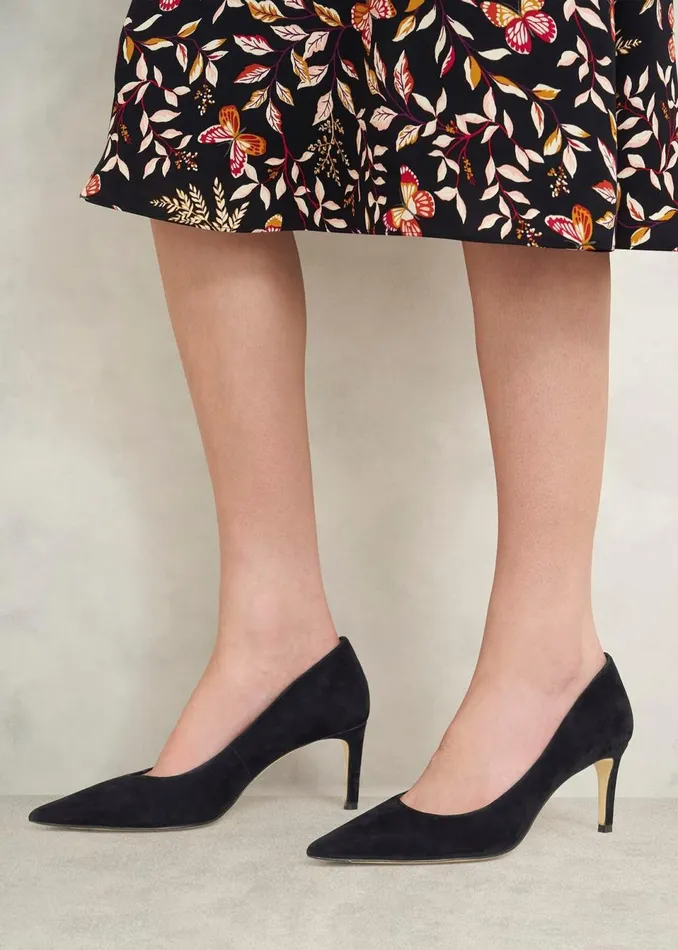 Women Court Shoes Hobbs Leila Suede Court Shoes Black