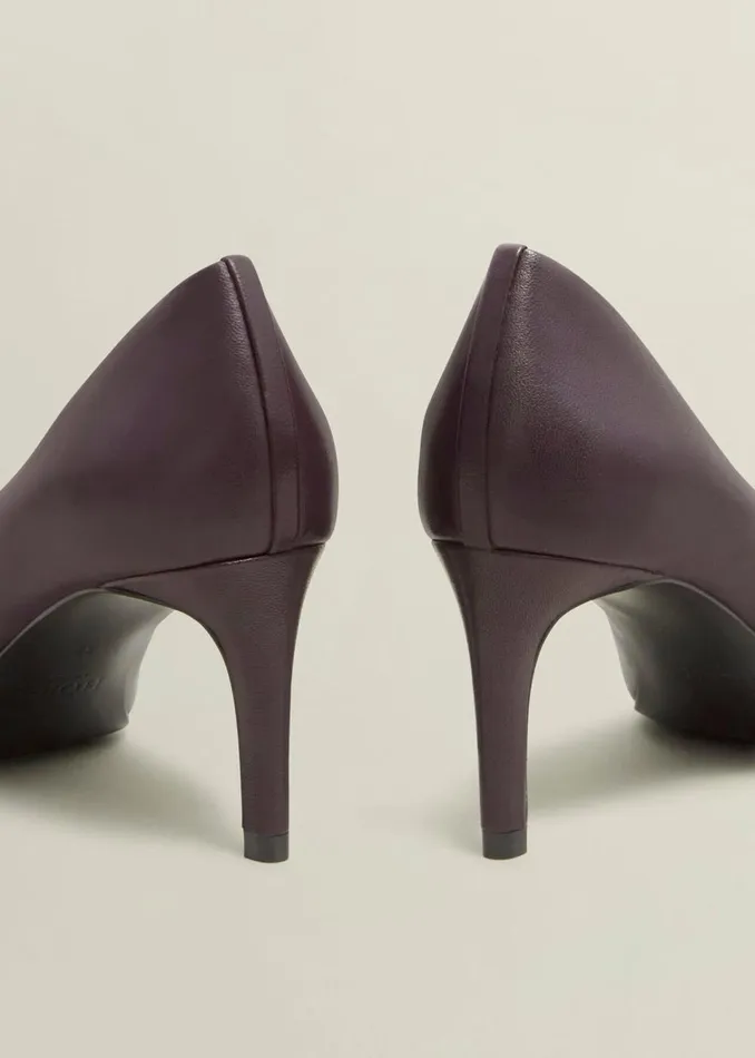 Women Court Shoes Hobbs Martie Leather Court Shoes Malbec Purple