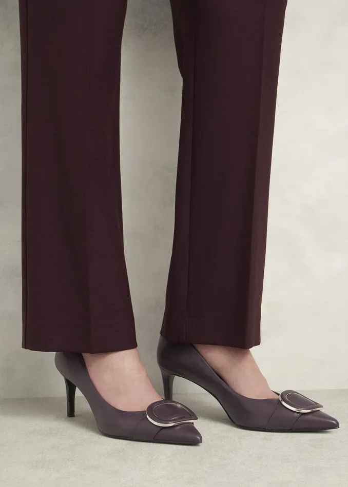 Women Court Shoes Hobbs Martie Leather Court Shoes Malbec Purple