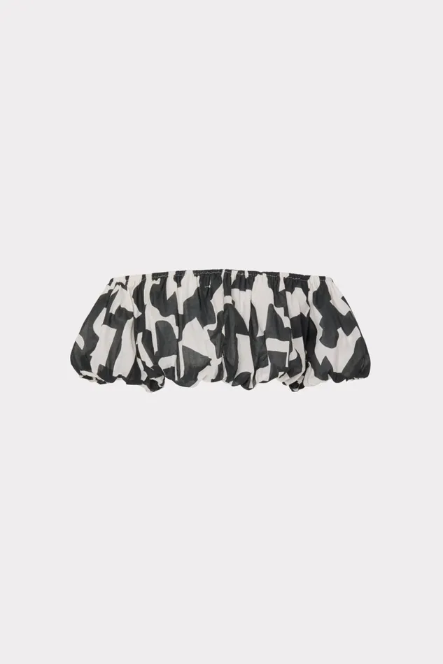 Women CoverUps Milly Mason Modern Geo Off The Shoulder Top Blackecru