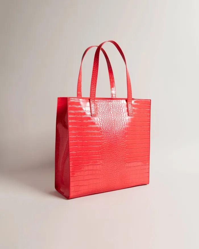 Women CROCCON 8211 Croc Detail Large Icon Bag Coral Ted Baker Tote Bags
