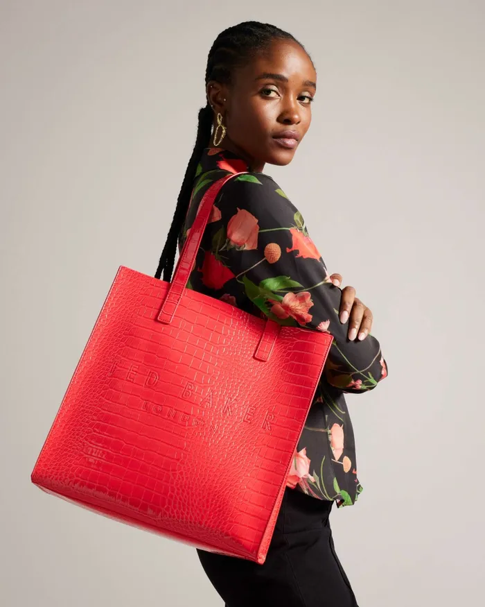 Women CROCCON 8211 Croc Detail Large Icon Bag Coral Ted Baker Tote Bags Women CROCCON 8211 Croc Detail Large Icon Bag Coral Ted Baker Tote Bags