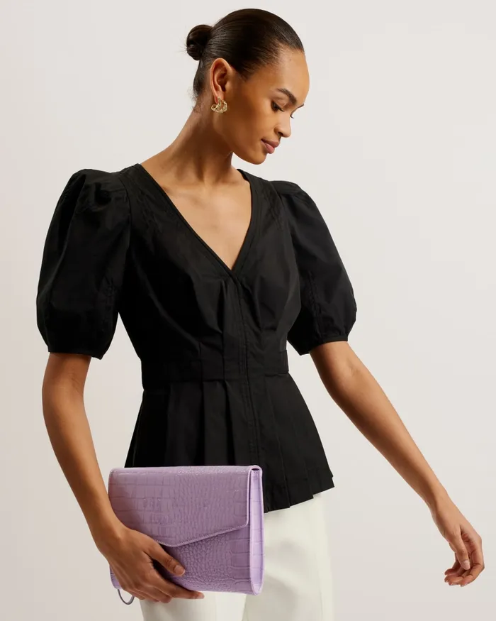 Women CROCEY 8211 Croc Effect Envelope Clutch Bag Lilac Ted Baker Icon Bags and Signature Bags Women CROCEY 8211 Croc Effect Envelope Clutch Bag Lilac Ted Baker Icon Bags and Signature Bags