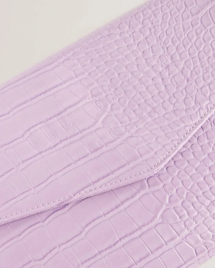 Women CROCEY 8211 Croc Effect Envelope Clutch Bag Lilac Ted Baker Icon Bags and Signature Bags Women CROCEY 8211 Croc Effect Envelope Clutch Bag Lilac Ted Baker Icon Bags and Signature Bags