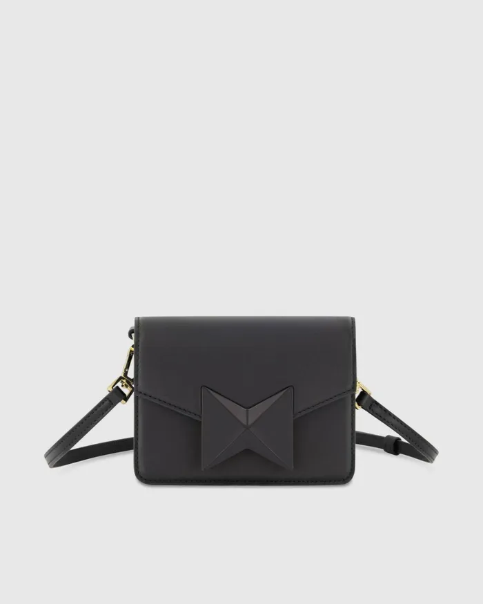 Women Crossbody Bags Mac Duggal Mini Leather Tone On Tone Crossbody Bag 8211 FINAL SALE Black