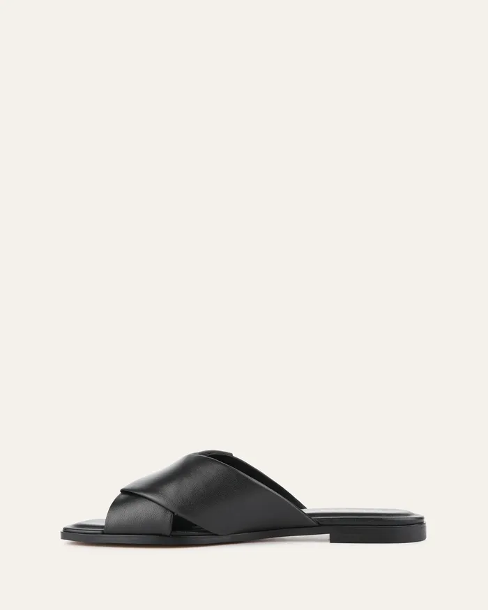 Women Cyra flat sandals black leather FLAT SANDALS jomercer