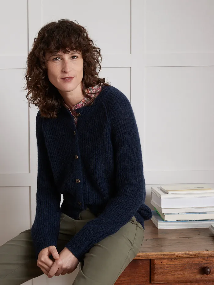 Women Cyrillus Clothing Brioche Stitch Cardigan Nuit