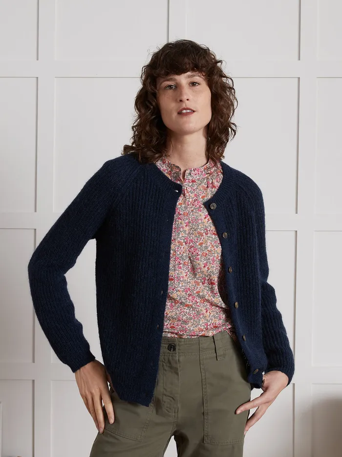 Women Cyrillus Clothing Brioche Stitch Cardigan Nuit
