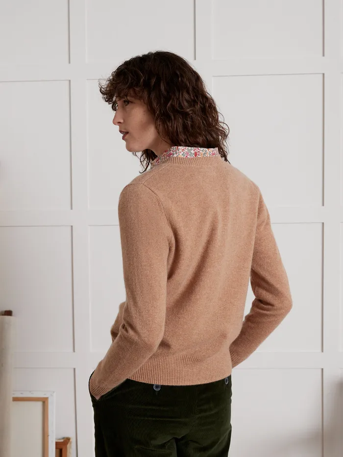 Women Cyrillus Clothing Button Cardigan 8211 The Cashmere Collection Camel