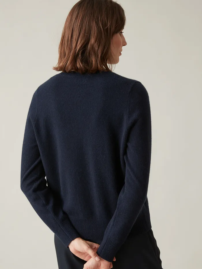 Women Cyrillus Clothing Button Cardigan 8211 The Cashmere Collection Marine