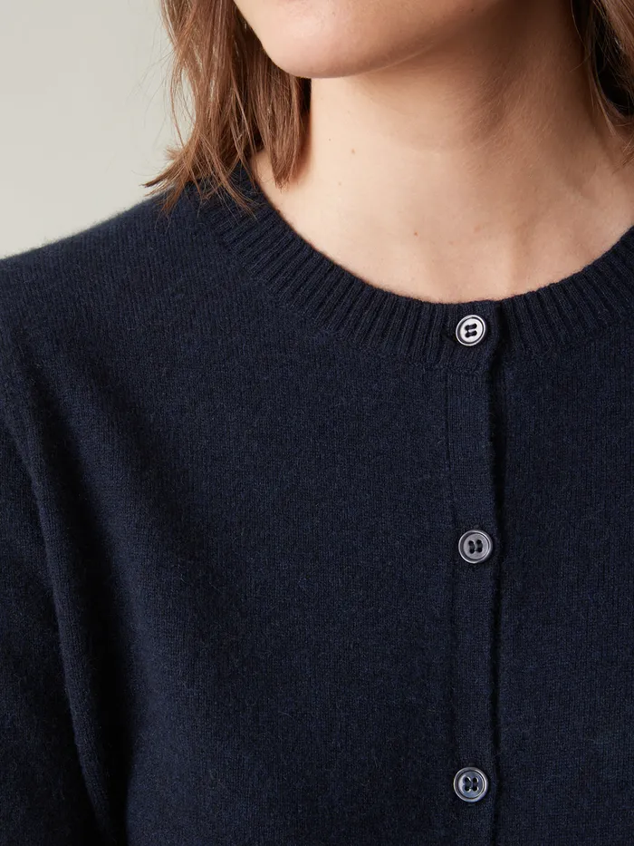 Women Cyrillus Clothing Button Cardigan 8211 The Cashmere Collection Marine