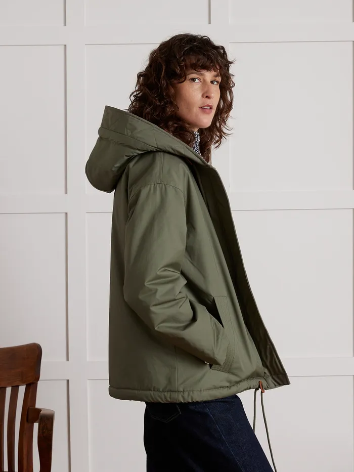 Women Cyrillus Clothing FauxFur Lined Short Parka Argile