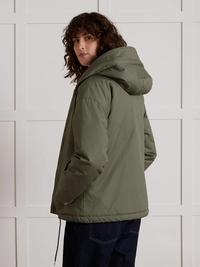 Women Cyrillus Clothing FauxFur Lined Short Parka Argile