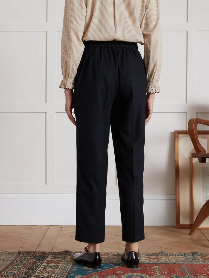 Women Cyrillus Clothing Jeanne Plain Straight Trousers Encre