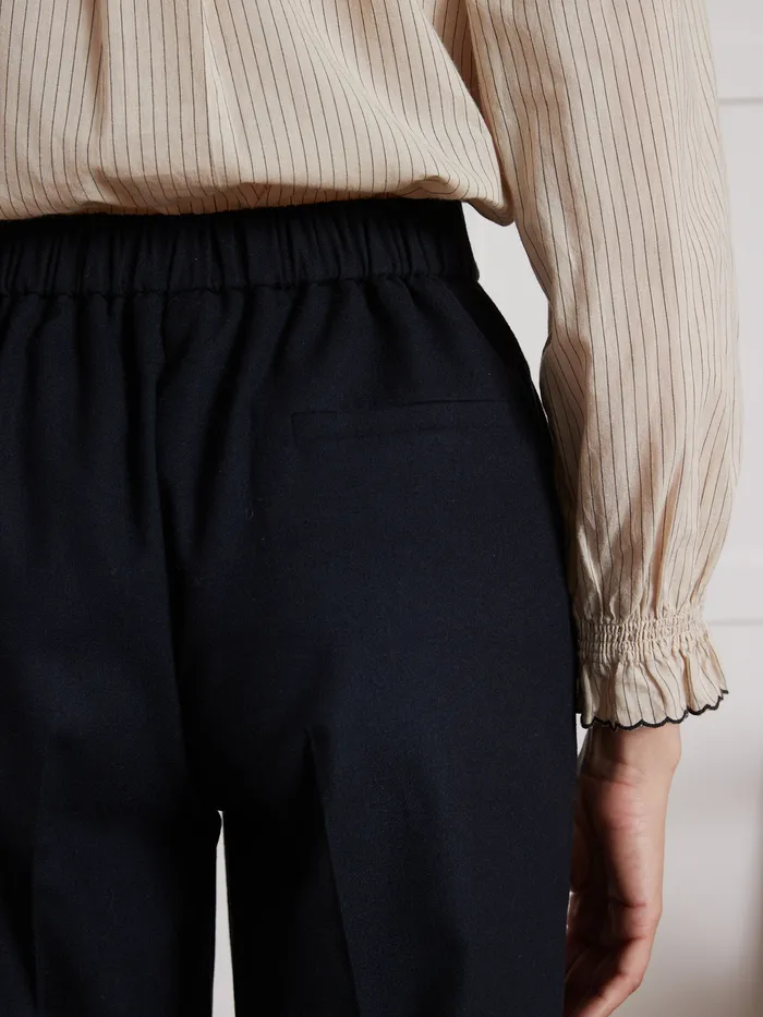 Women Cyrillus Clothing Jeanne Plain Straight Trousers Encre