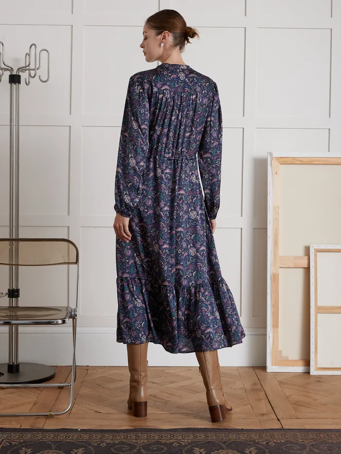 Women Cyrillus Clothing Long Pablo Piatti Botania Print Dress Imp Botania