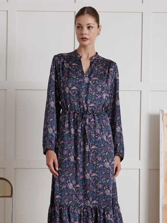 Women Cyrillus Clothing Long Pablo Piatti Botania Print Dress Imp Botania