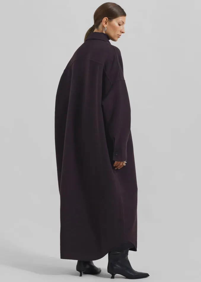 Women Dallas Wool Overcoat 8211 Dark Plum The Frankie Shop Outerwear