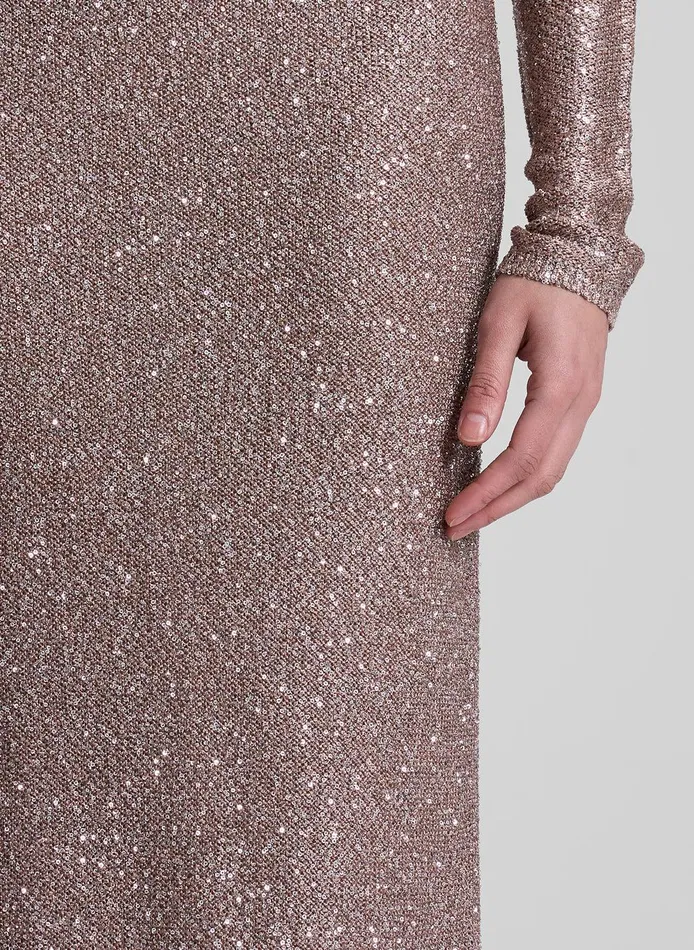 Women Dana Metallic Knit Midi Skirt Mauvesilver ALC Bottoms