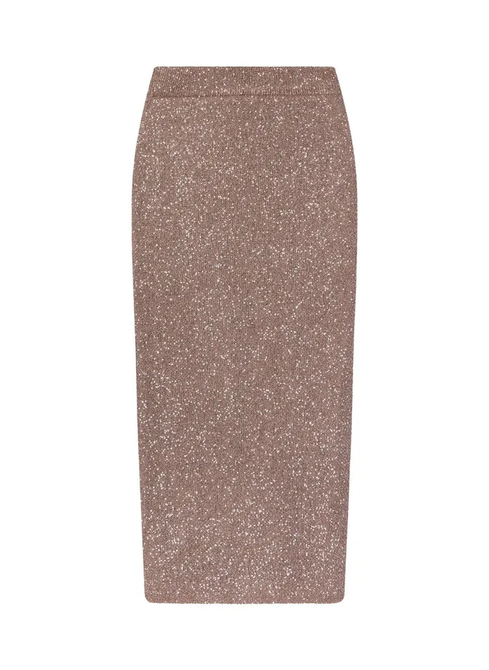 Women Dana Metallic Knit Midi Skirt Mauvesilver ALC Bottoms