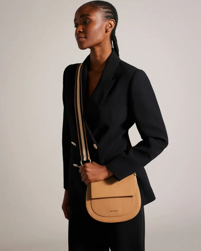 Women DARCELL 8211 Branded Webbing Satchel Cross Body Bag Taupe Ted Baker Crossbody Bags