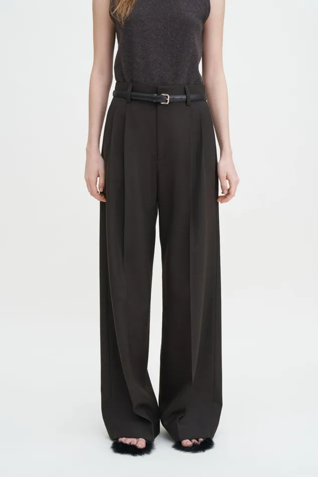 Women Darcey Wool Trousers Dark Chocolate Filippa K Trousers