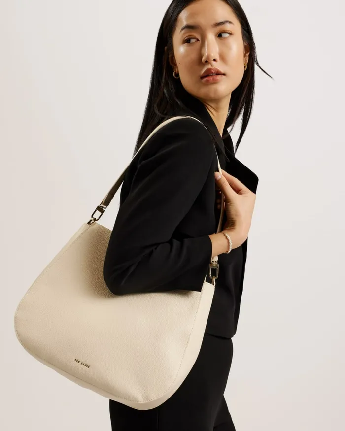 Women DARCIEL 8211 Large Branded Webbing Shoulder Bag Ivory Ted Baker Leather Bags