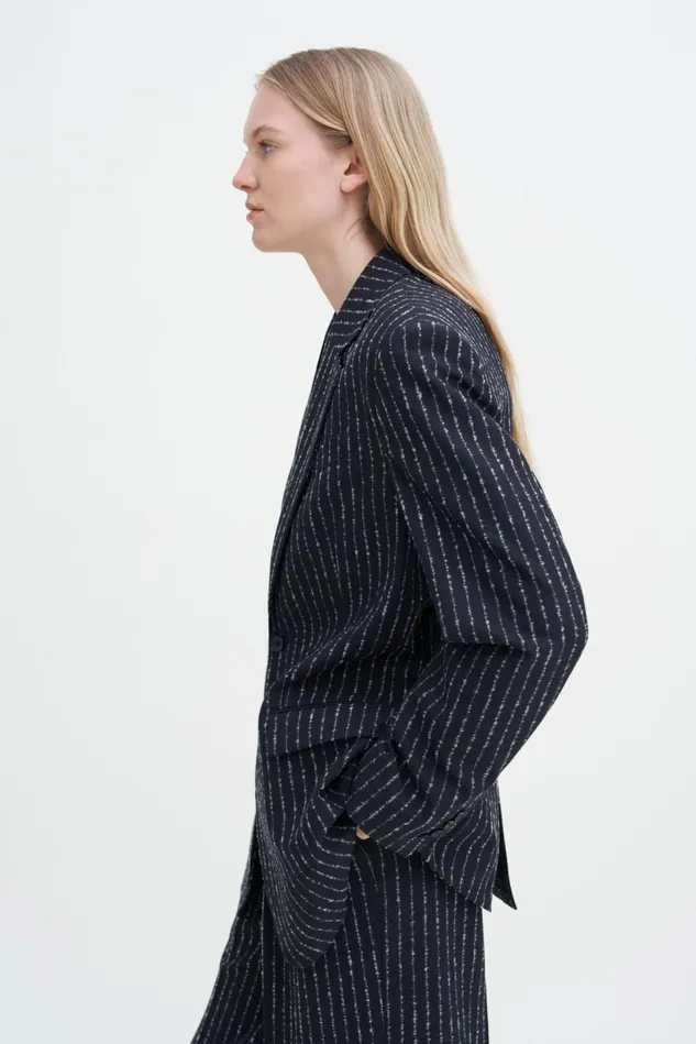 Women Davina Pinstripe Blazer Black Pinstripe Filippa K Blazers
