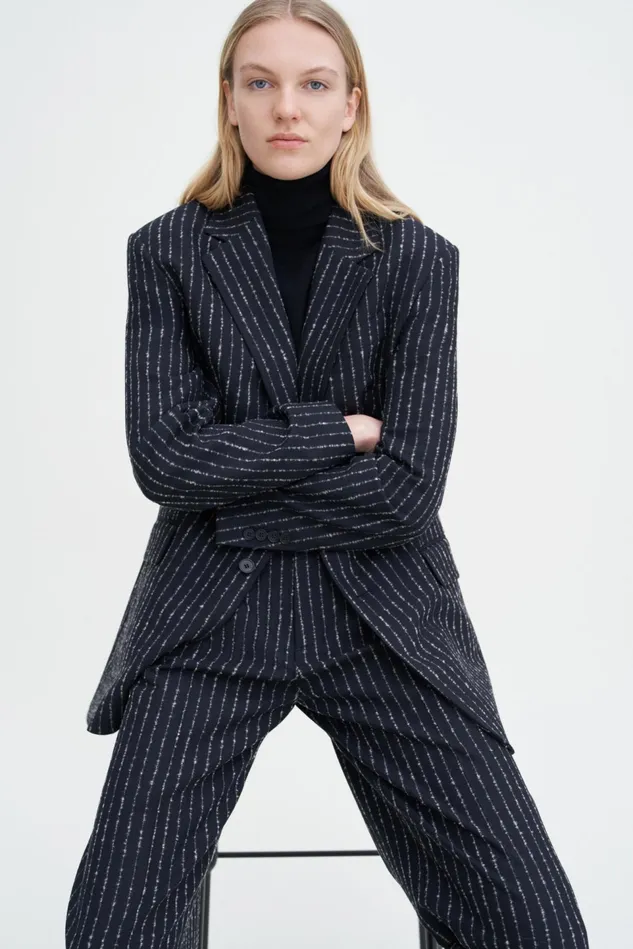 Women Davina Pinstripe Blazer Black Pinstripe Filippa K Blazers
