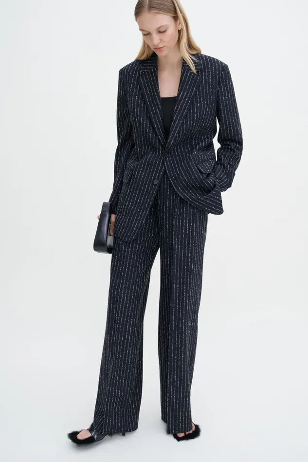 Women Davina Pinstripe Blazer Black Pinstripe Filippa K Blazers