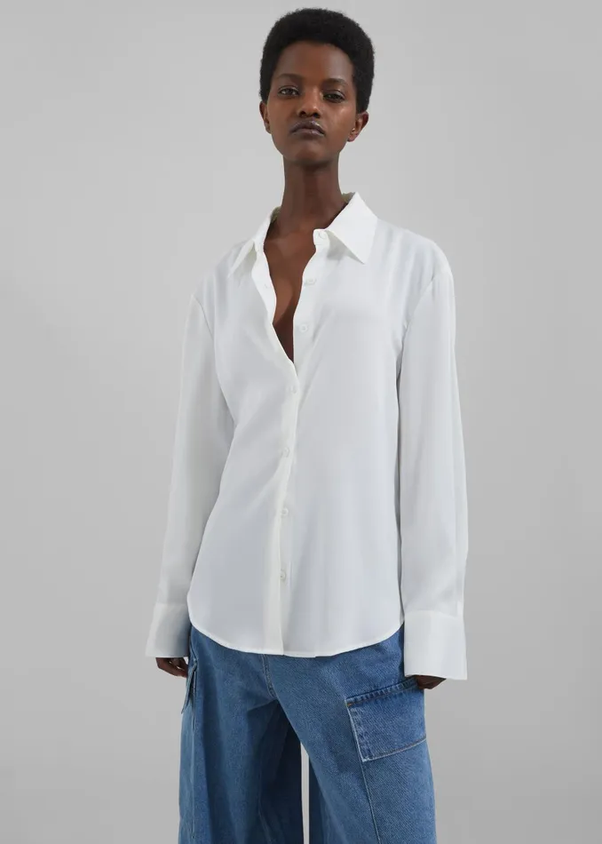Women Daylin Button Up Shirt 8211 Ivory The Frankie Shop Tops