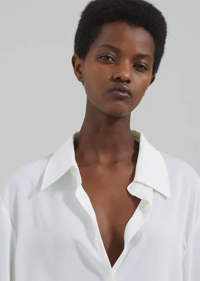Women Daylin Button Up Shirt 8211 Ivory The Frankie Shop Tops