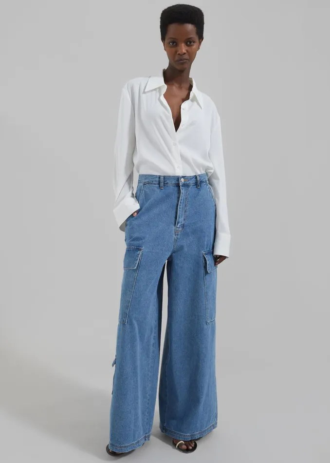 Women Daylin Button Up Shirt 8211 Ivory The Frankie Shop Tops